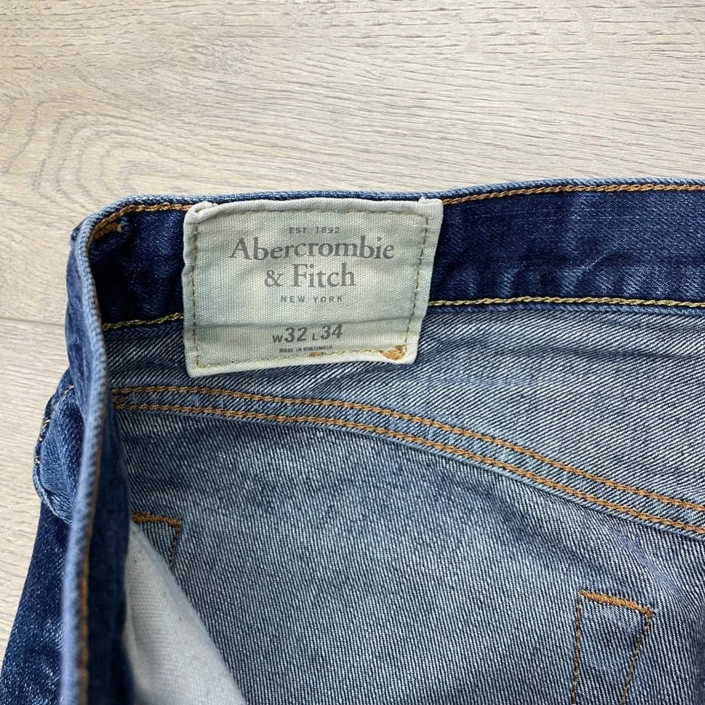 Abercrombie & Fitch Jeans Mens 32x34 Blue Bootcut 100% Cotton Denim